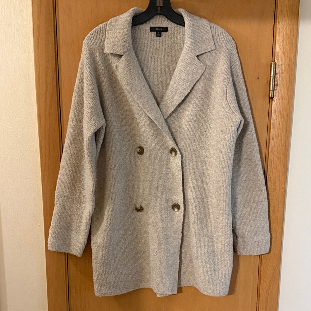 J. Crew Women’s Double Breasted Sweater Blazer Jacket Gray Size Small
